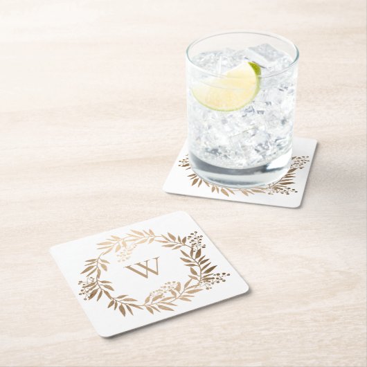 Modern Elegant, speciaal aangepast Gold Monogram Kartonnen Onderzetters (Insitu)