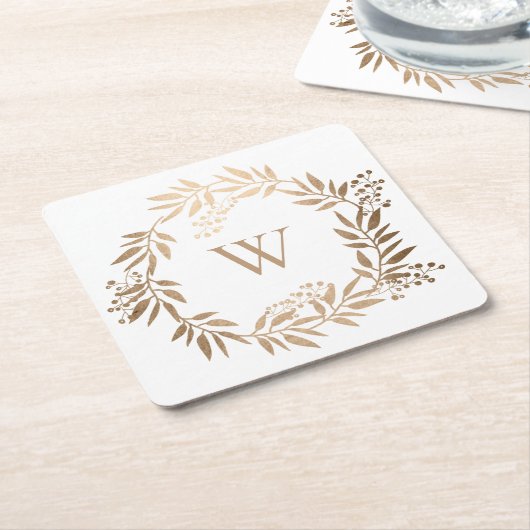 Modern Elegant, speciaal aangepast Gold Monogram Kartonnen Onderzetters (Schuin)
