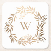 Modern Elegant, speciaal aangepast Gold Monogram Kartonnen Onderzetters (Voorkant)