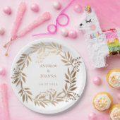 Modern Elegant, speciaal aangepast Gold Monogram Papieren Bordje (Feest)