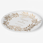 Modern Elegant, speciaal aangepast Gold Monogram Papieren Bordje (Gekanteld)