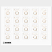 Modern Elegant, speciaal aangepast Gold Monogram Vierkante Sticker (Vel)