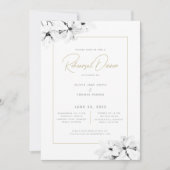 Modern Elegant Spring Magnolias Rehearsal Dinner Kaart (Voorkant)