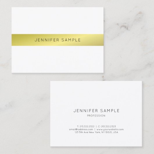 Modern elegant stijlvol design Gold Luxe Glam Visitekaartje (Voorkant / Achterkant)