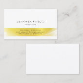 Modern elegant stijlvol design Gold Luxe Plain Visitekaartje (Voorkant / Achterkant)