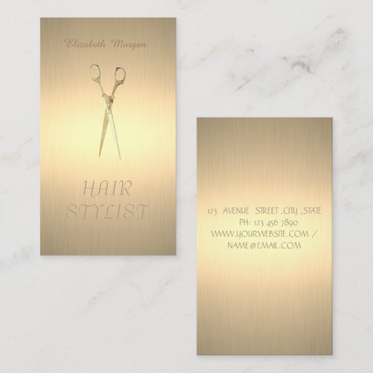 Modern elegant stijlvol, eenvoudig Faux Gold, scha Visitekaartje (Voorkant / Achterkant)