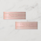 Modern elegant stijlvol, eenvoudig, parels mini visitekaartje (Voorkant / Achterkant)