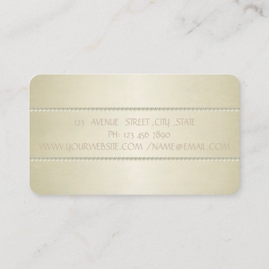 Modern elegant stijlvol, eenvoudig, parels visitekaartje (Achterkant)