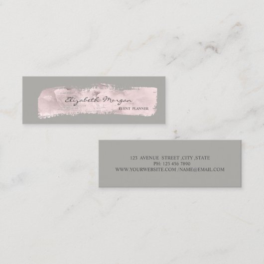 Modern elegant stijlvol, eenvoudig, verflijn mini visitekaartje (Voorkant / Achterkant)