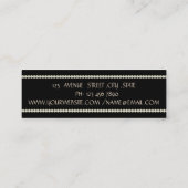 Modern elegant stijlvol, eenvoudig, zwart, parels mini visitekaartje (Achterkant)