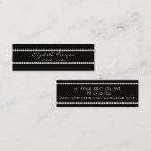 Modern elegant stijlvol, eenvoudig, zwart, parels mini visitekaartje (Voorkant / Achterkant)