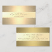 Modern elegant stijlvol, Faux Gold, Stripes, Pearl Visitekaartje (Voorkant / Achterkant)