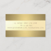 Modern elegant stijlvol, Faux Gold, Stripes, Pearl Visitekaartje (Achterkant)