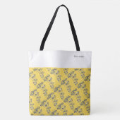 Modern Elegant Stijlvol Geel Muzieknoten Naam Tote Bag (Voorkant)