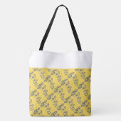 Modern Elegant Stijlvol Geel Muzieknoten Naam Tote Bag (Achterkant)