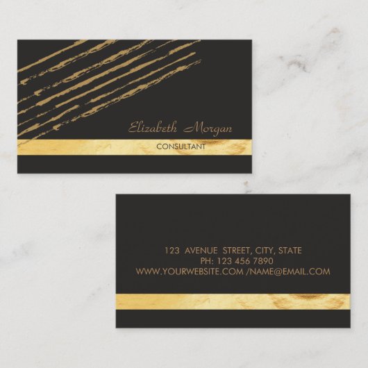 Modern elegant stijlvol, gestreept visitekaartje (Voorkant / Achterkant)