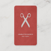 Modern elegant stijlvol getextureerd rood haar sty visitekaartje (Voorkant)