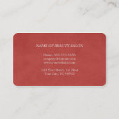 Modern elegant stijlvol getextureerd rood haar sty visitekaartje (Achterkant)