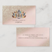 Modern elegant stijlvol Glitter Bokeh Gold Lotus Visitekaartje (Voorkant / Achterkant)