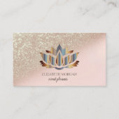 Modern elegant stijlvol Glitter Bokeh Gold Lotus Visitekaartje (Voorkant)