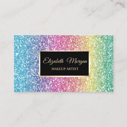 Modern elegant stijlvol Glitter Ombre Lijst Visitekaartje (Voorkant)