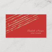 Modern elegant stijlvol, glitter Stripes, rood Visitekaartje (Voorkant)