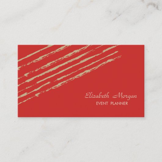 Modern elegant stijlvol, glitter Stripes, rood Visitekaartje (Voorkant)