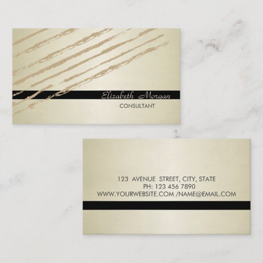 Modern elegant stijlvol, glitter Stripes Visitekaartje (Voorkant / Achterkant)