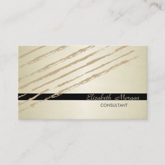 Modern elegant stijlvol, glitter Stripes Visitekaartje (Voorkant)
