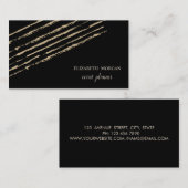 Modern elegant stijlvol, glitter Stripes, zwart Visitekaartje (Voorkant / Achterkant)