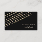 Modern elegant stijlvol, glitter Stripes, zwart Visitekaartje (Voorkant)