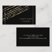 Modern elegant stijlvol, glitter Stripes, zwart Visitekaartje (Voorkant / Achterkant)