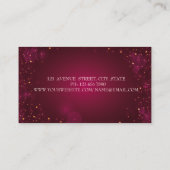 Modern Elegant Stijlvol Goud Lotus Rood Visitekaartje (Achterkant)