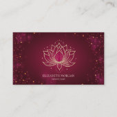 Modern Elegant Stijlvol Goud Lotus Rood Visitekaartje (Voorkant)
