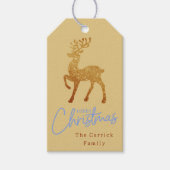 Modern elegant stijlvol kerstrendier cadeaulabel (Voorkant)