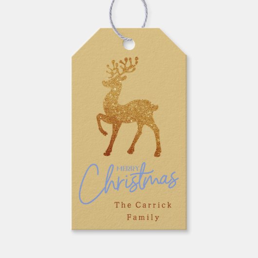 Modern elegant stijlvol kerstrendier cadeaulabel (Voorkant)