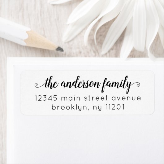 Modern Elegant Stijlvol Klassiek Zwart Script Fami Etiket (Insitu)