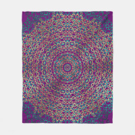 Modern & Elegant Stijlvol Mandala Boho Donker Paar Fleece Deken