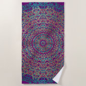 Modern & Elegant Stijlvol Mandala Boho Donker Paar Strandlaken (Voorkant)