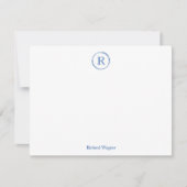 Modern, Elegant, Stijlvol Monogram Note Kaart Notitiekaartje (Voorkant)