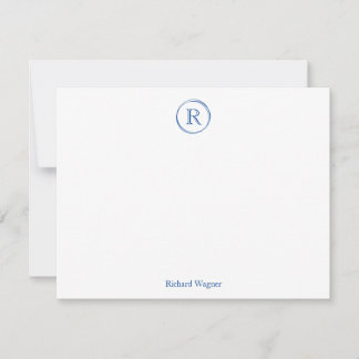 Modern, Elegant, Stijlvol Monogram Note Kaart Notitiekaartje