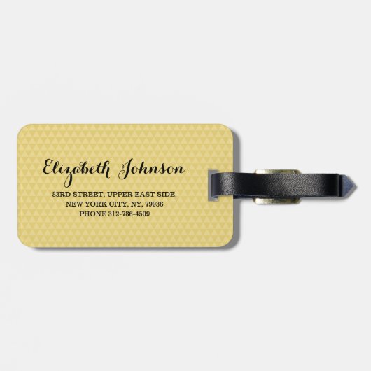 Modern elegant stijlvol ontwerp voor Gold Cool Tra Bagagelabel (Achterkant horizontaal)