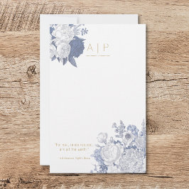 Modern Elegant Stijlvol Quote Bloemenblauw Briefpapier