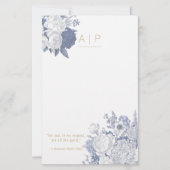 Modern Elegant Stijlvol Quote Bloemenblauw Briefpapier (Voorkant)