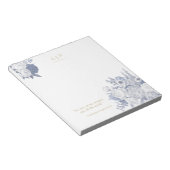 Modern Elegant Stijlvol Quote Bloemenblauw Notitieblok (Schuin)