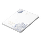 Modern Elegant Stijlvol Quote Bloemenblauw Notitieblok (Linkerzijde)