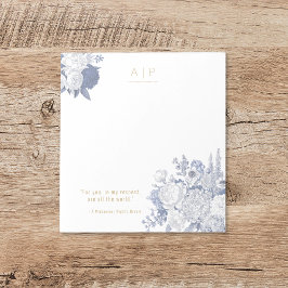 Modern Elegant Stijlvol Quote Bloemenblauw Notitieblok