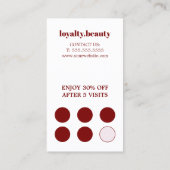 Modern Elegant Stijlvol Rood Wit Haar Salon Loyal Klantenkaartje (Achterkant)