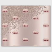 Modern Elegant Stijlvol Roos Gold Diamonds Lotus Cadeaupapier (Vlak)