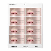 Modern Elegant Stijlvol Roos Gold Diamonds Lotus Etiket (Full Sheet)